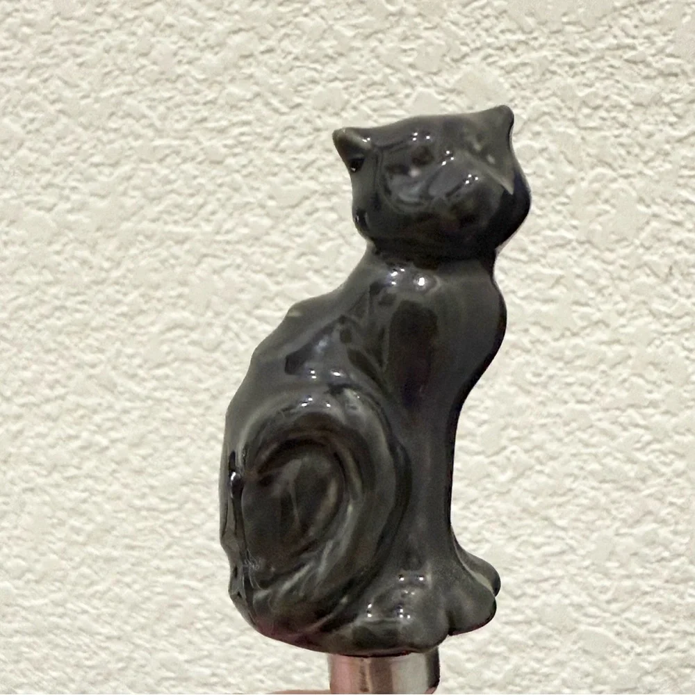Set of 4 Porcelain Ceramic Black Cat Spreader